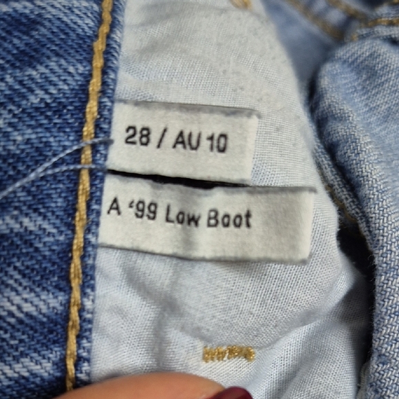 Blue Flare Wide Leg Jeans with Classic Wash - Picture 5 of 10